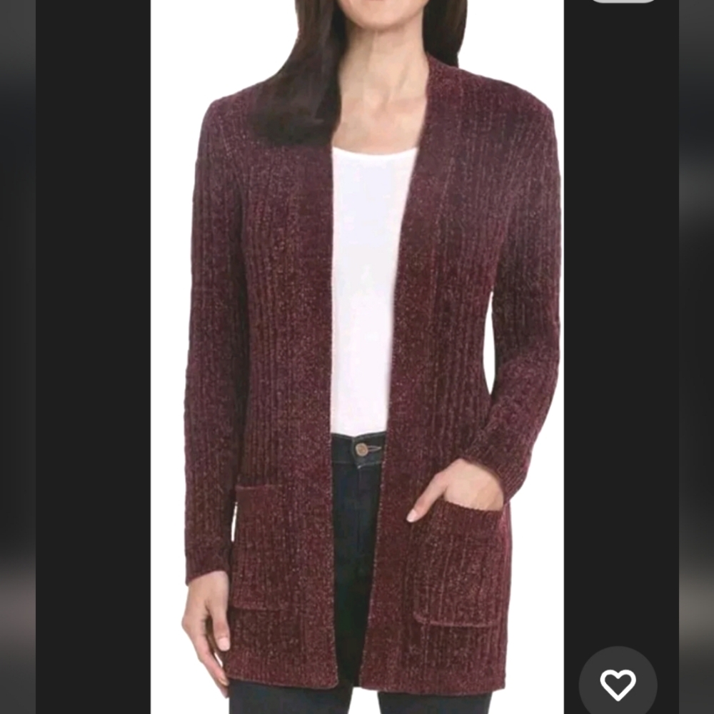 NWOT Matty Burgundy Soft Long Cardigan Large